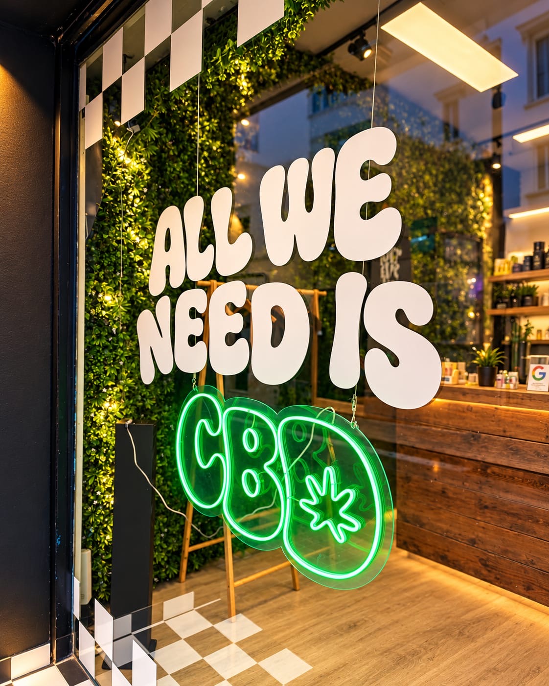 Escaparate tienda LaDolce CBD - All we need is CBD